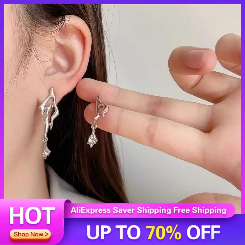 Frosty Wind Earrings Simple And Delicate Cold Wind Earrings Earring Zircon Earrings With Fashion Niche Design Sense More Healthy