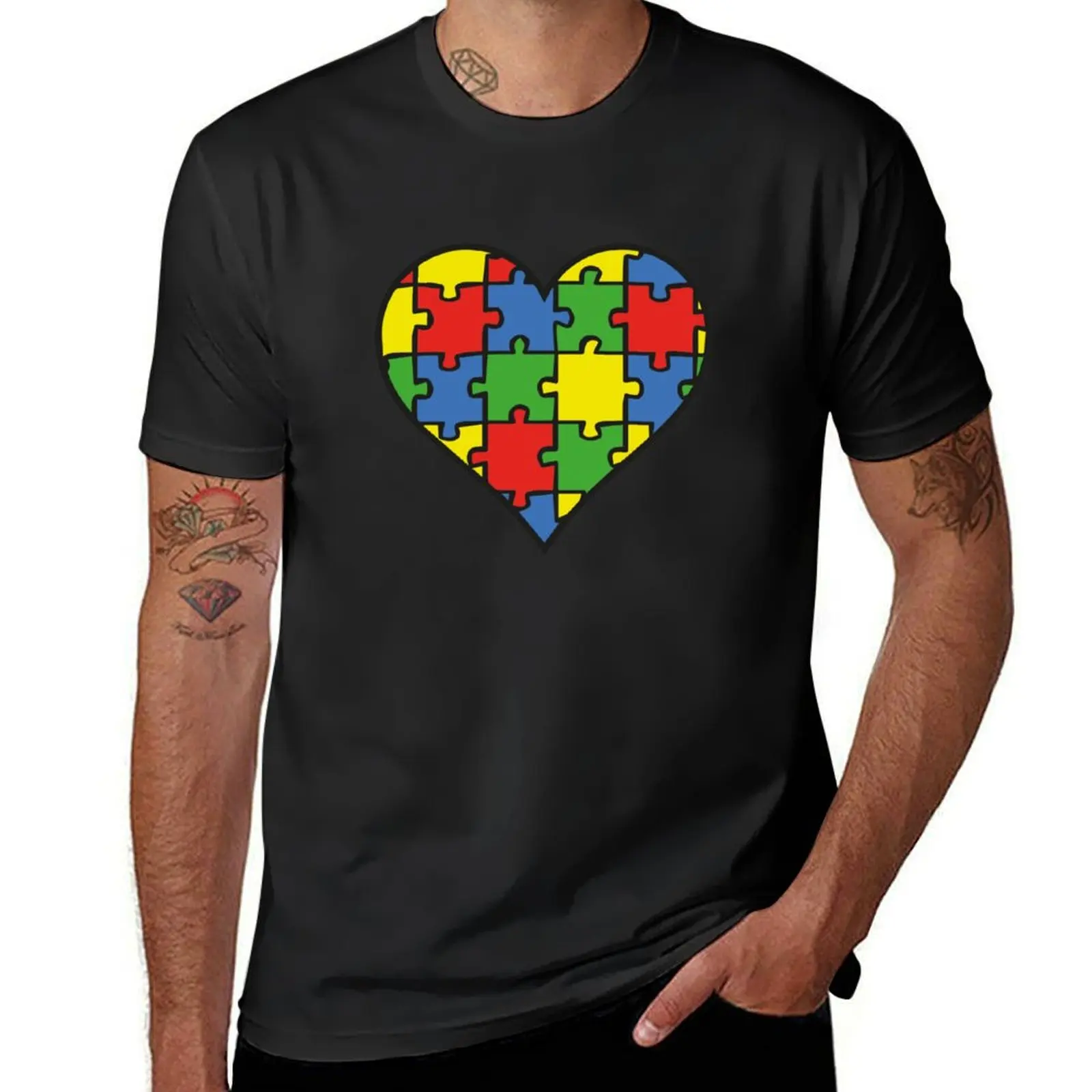 

Autism Awareness Heart T-Shirt quick-drying sports fans fruit of the loom mens t shirts