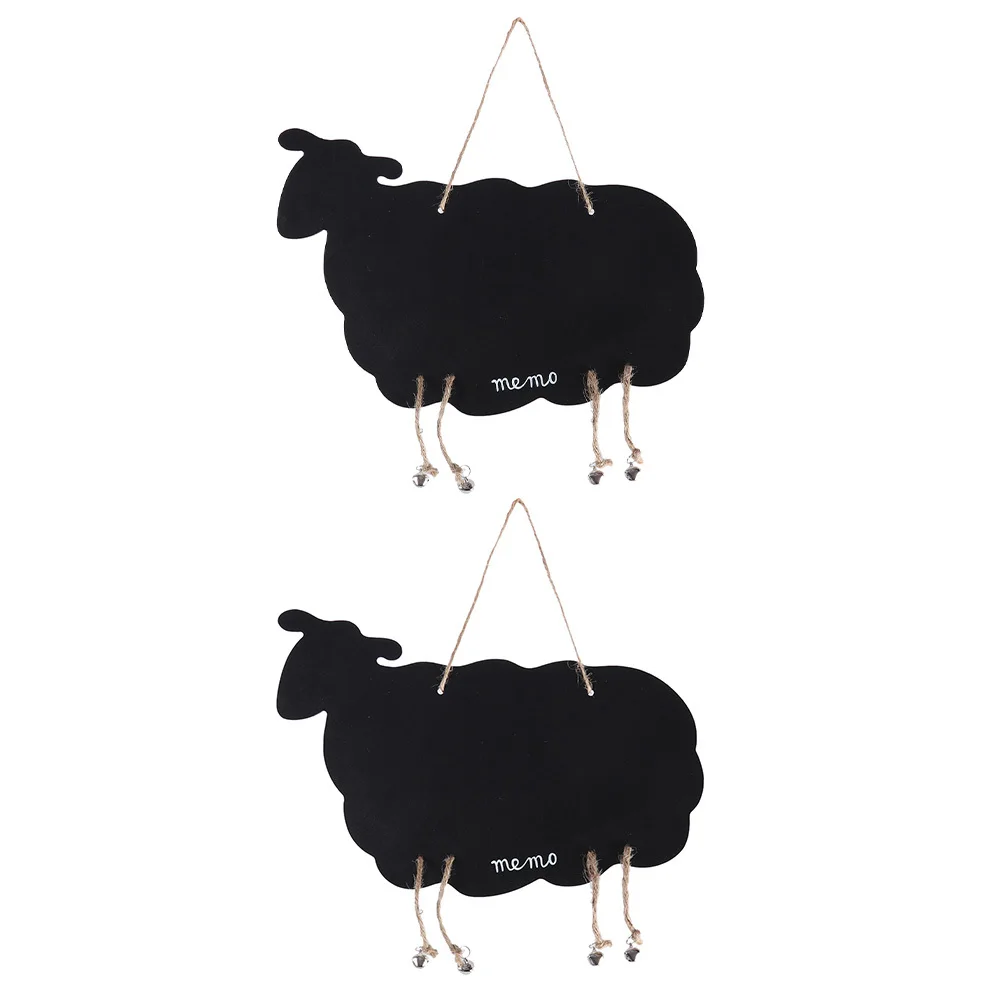 2 قطعة سبورة خشبية صغيرة على شكل خروف معلقة لوحة رسائل لديكور الزفاف علامات مذكرة سبورات صغيرة للأغنام