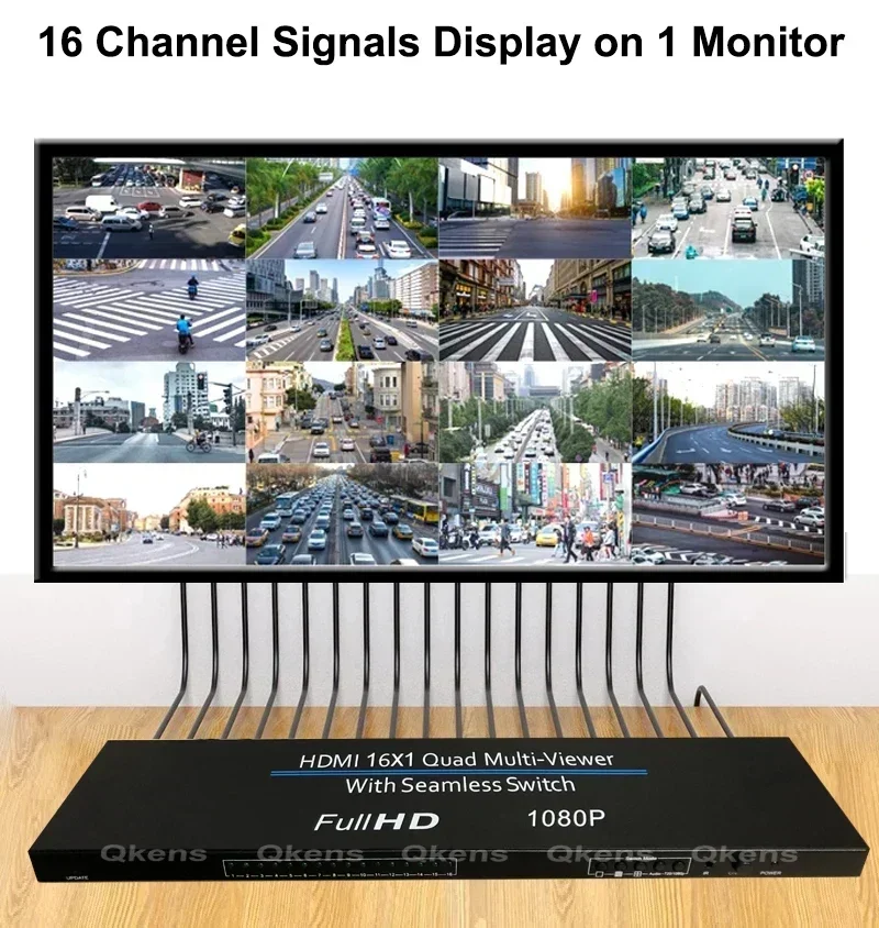 16X1 HDMI Multiviewer 1080P HDMI Quad Screen Multi-viewer Splitter 16 in 1 Out Seamless Switch 4 8 16 Way Display SCreen Divider