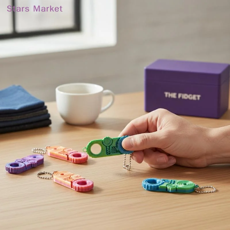 3D Printed Three In One EDC Fidget Toy Gear Rotation Stress Relief Hanging Pendant For Kids Adults Anti Anxiety Hand Play Toy