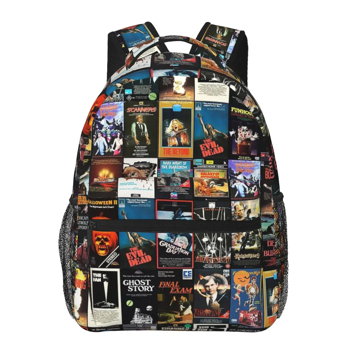 Retro Horror Vhs Artwork Backpacks Boys Girls Bookbag Students School Bags Cartoon Kids Rucksack Shoulder Bag Large Capacity