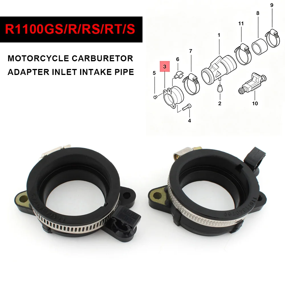 11611340770 11611340769 Motorcycle Carburetor Adapter Inlet Intake Pipe Rubber For BMW R1100GS R1100R R1100RS R1100RT R1100S