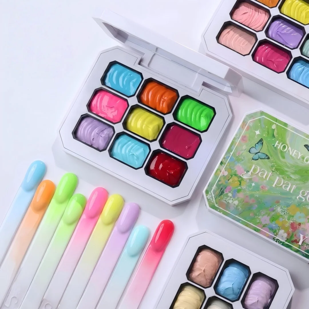 9 Color Rainbow Macaron Solid Nail Polish Gel, High Saturation Nail Kit, Fashionable LED Nail Art, Summer Popular, Perfect Gift