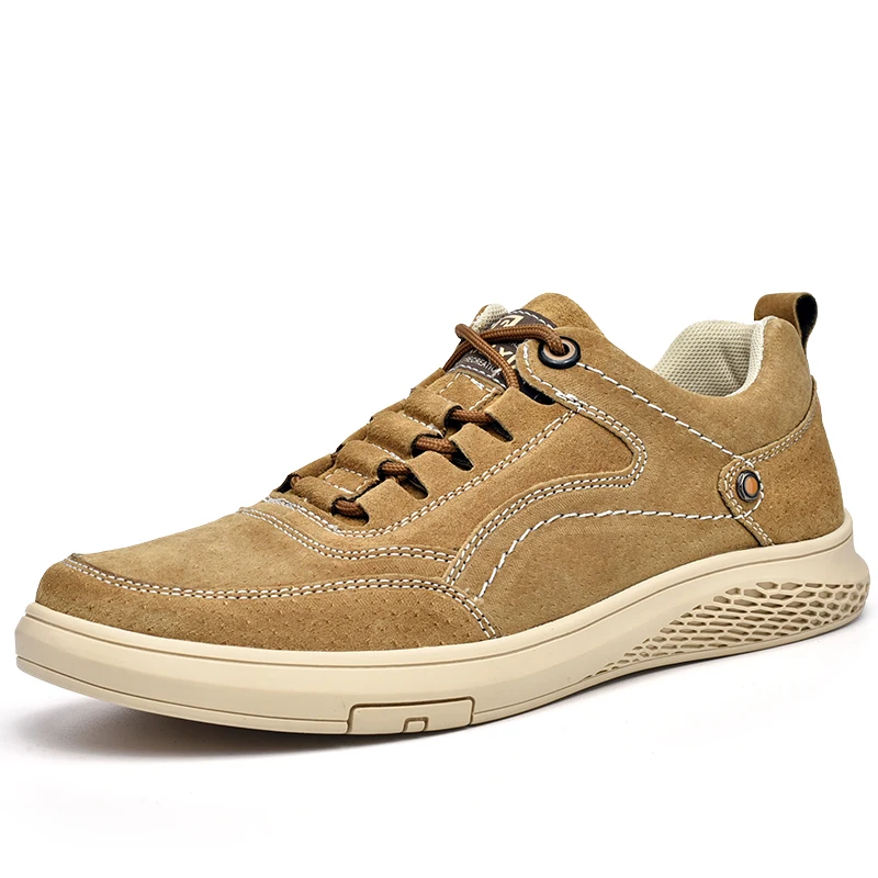 

VIPOL Мужская кожаная повседневная обувь, противоскользящая спортивная обувь на весну и лето, удобная мужская обувь в британском стиле.