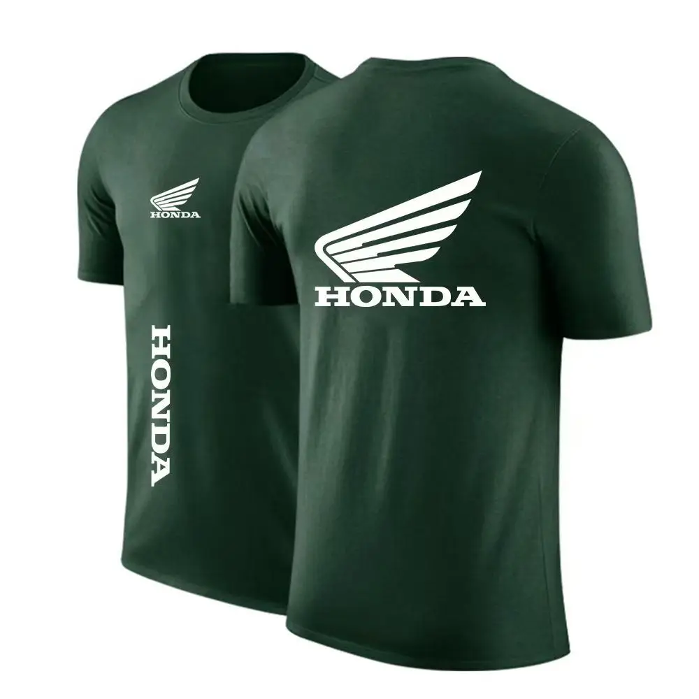 Hot-selling summer Honda car logo 3D printed round-neck punk comfortable short-sleeved men and women casual sports T-shirts