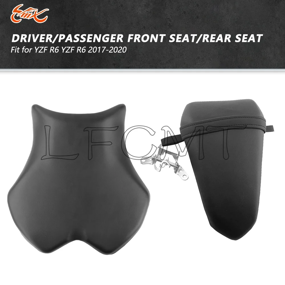 Fit for Yamaha YZFR6 YZF-R6 2017-2024 2018 2019 2020 2021 2022 2023 Front Rider Driver Seat Rear Pillion Passenger Cushions