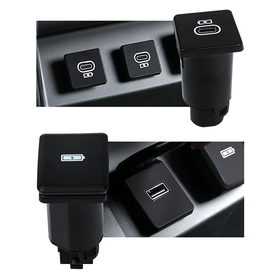 Wooeight Car USB Type-C Quick Charger Connector Console Rear Fast Charging Adapter Port For Land Rover Defender Discovery Sport