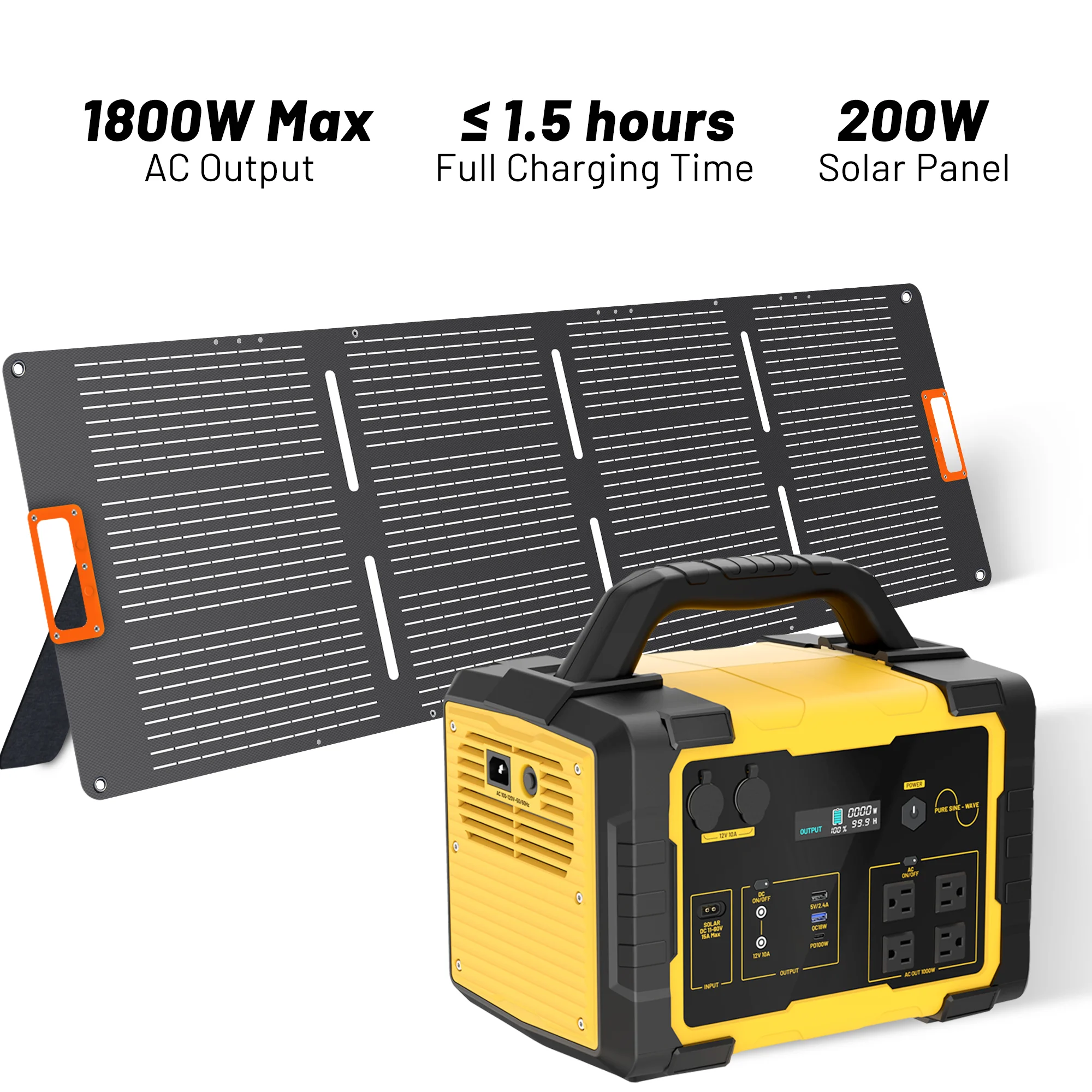 IRONMAN OEM 1800W Power Station and 200W Solar Panel Bundle for Extended Outdoor Expeditions and Remote Projects