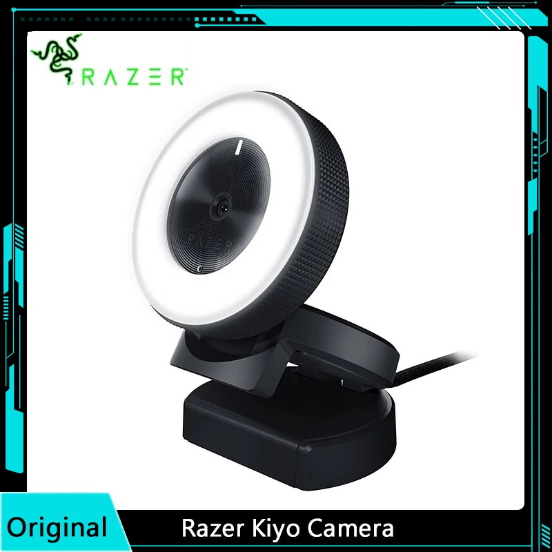 Razer Kiyo Streaming Webcam: Full HD 1080p 30 FPS  Ring Light w/Adjustable Brightness - Built-in Microphone Autofocus