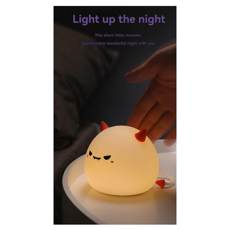 Cute Little Devil Monster Lamp Soft Lighting Small Night Light Bedside Light