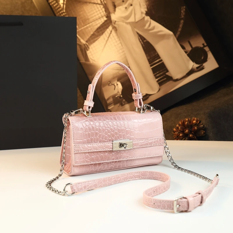 

Luxury Fashion Crocodile Pattern Leather Women Handbag Small Square Crossbody Bag 2025 New All-Match Shoulder Messenger Bags