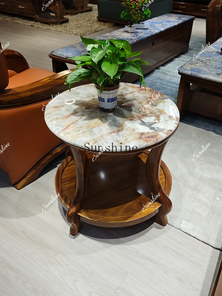 New Chinese ebony single sofa matching living room square small coffee table  FT