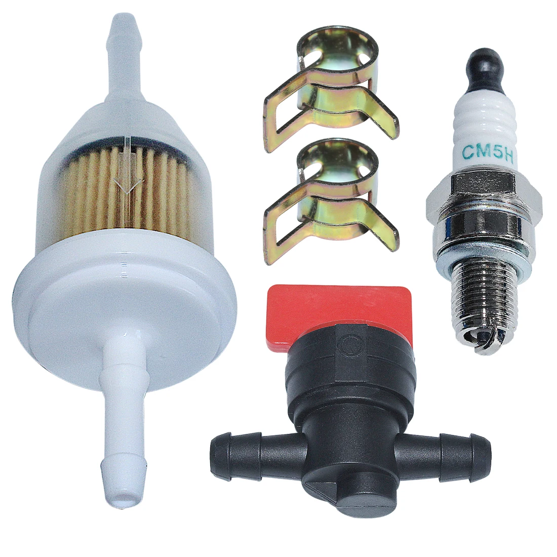 Fuel Filter Shut Off Valve Kit for Kohler CV11 CV12.5 CV13 CV14 CV15 CV16 Engine With Clamps And Spark Plug.