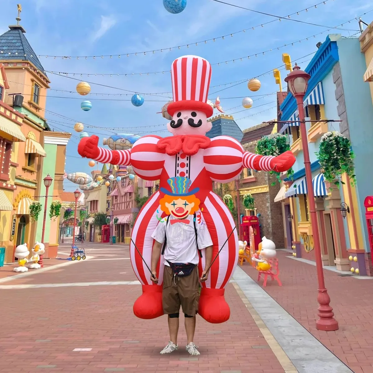 عملاق 3 متر/3.5 متر المشي مهرج نفخ زي ل مول الإعلان تعزيز الدعائم جوكر دمية السيرك الأداء كرنفال Pa