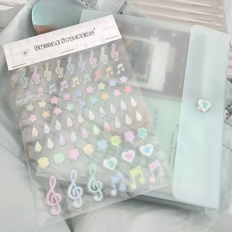 Cute Spring Macaron Musical Note Illustration Jelly Stickers DIY Decor Stickers for Phone Case Journal Scrapbook
