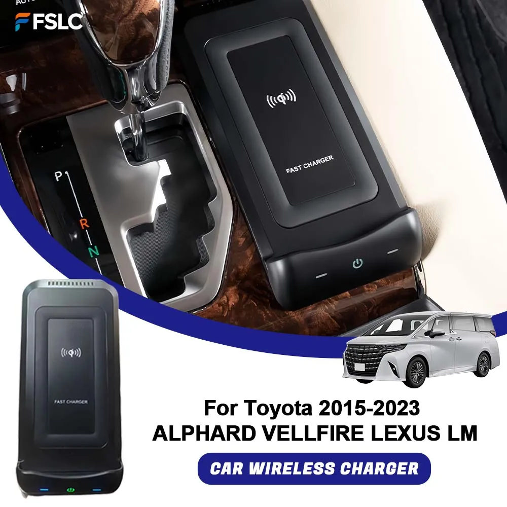 

⭐Genuine⭐ Car Wireless Charger 15W Fast Auto Parts For Toyota Alphard Vellfire Lexus LM 2015-2023 Pad Compatible With