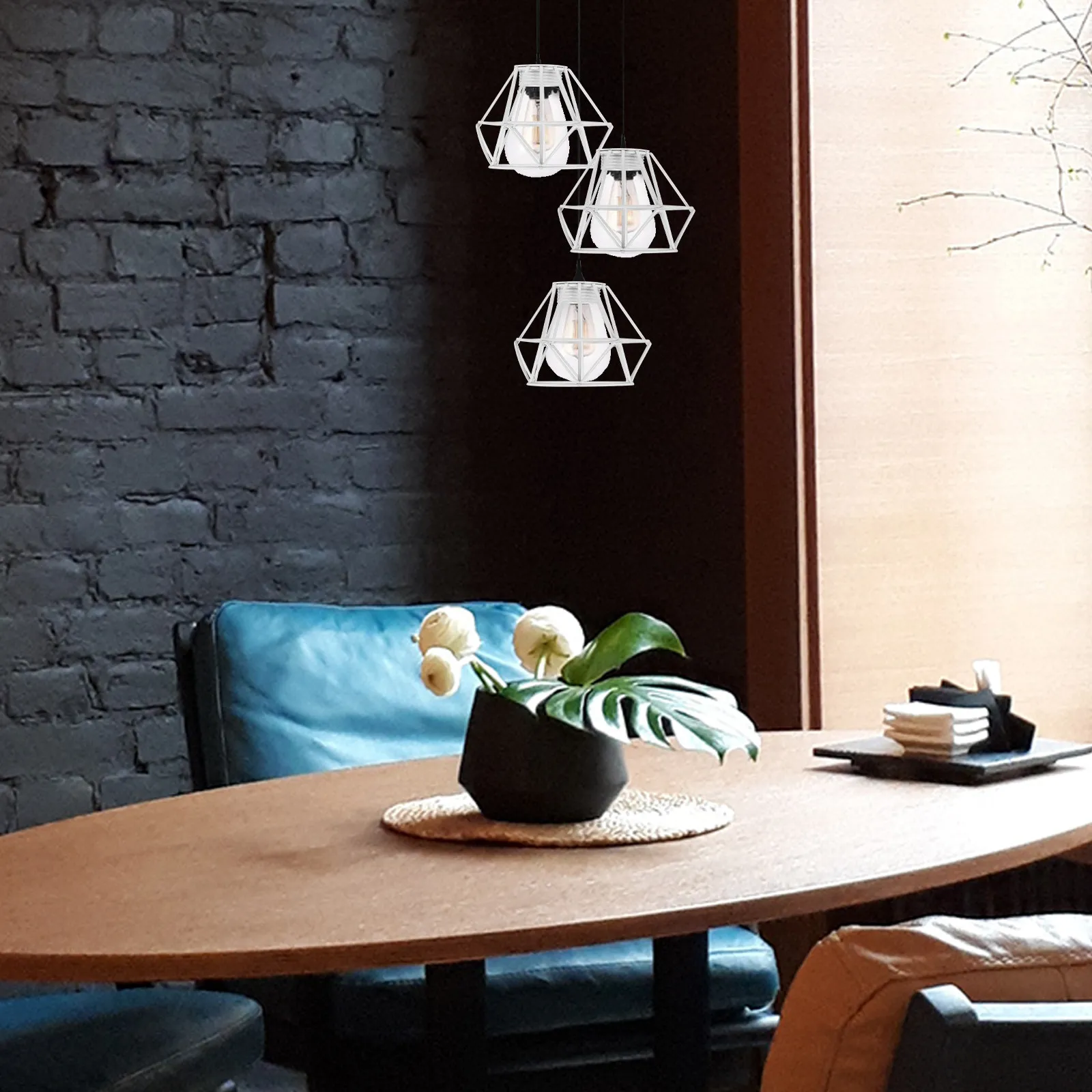 

Diamond Shape Hollow Metal Lamp Shade Iron Art Light Cover for Chandelier Pendant Table Lamp Natural Warm Atmosphere Decor