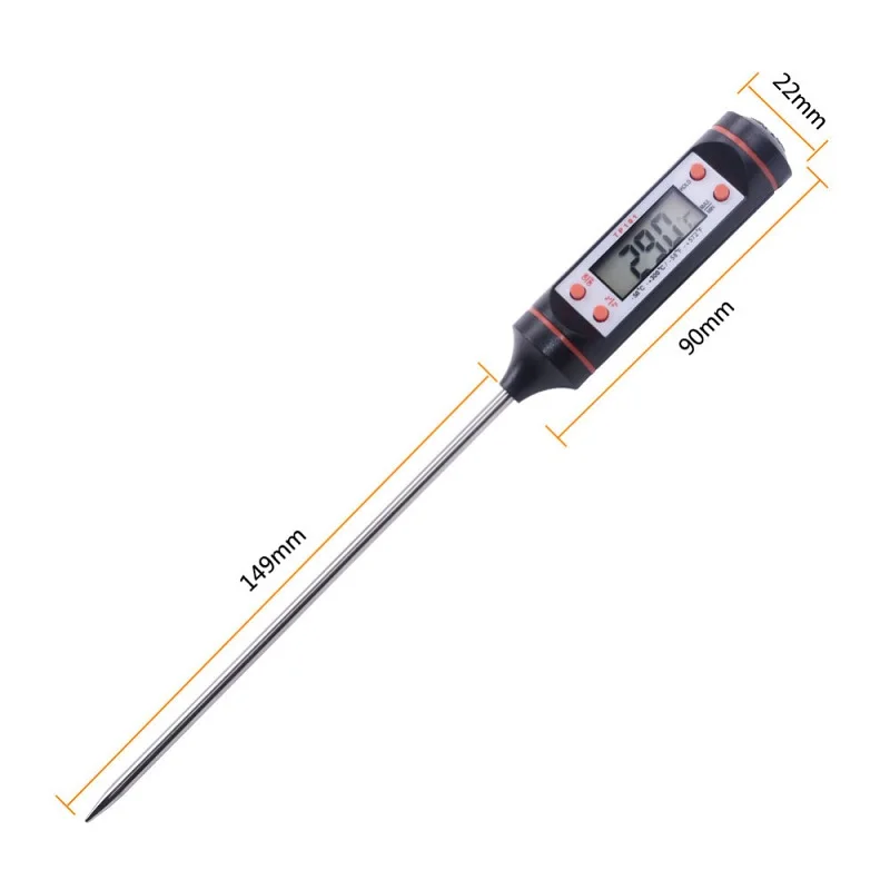 Electronic Thermometer Food Kitchen Oil Thermometer Electron Probe Liquid BBQ Baking Digital Display Temperature Pen Meter TP101