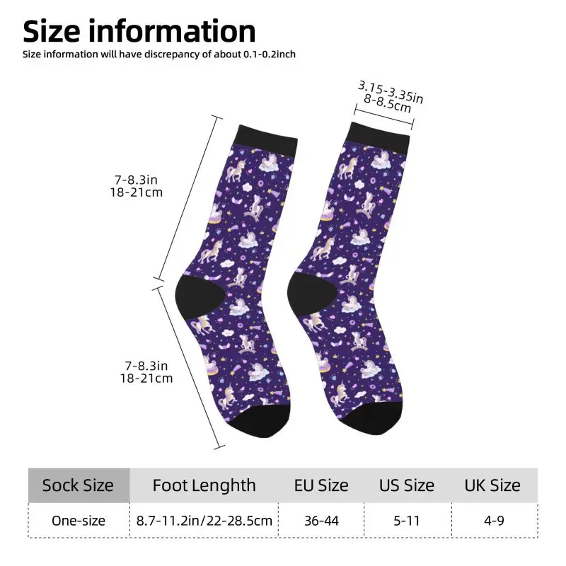Cute Cartoon Unicorn Funny Socks Novelty Casual Crew Socks Contrast Color Design for Women Men Gift