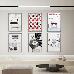 Bauhaus chair poster, Wassily chair poster, Bauhaus wall art, iconic mid century chair poster, furniture design, home decor
