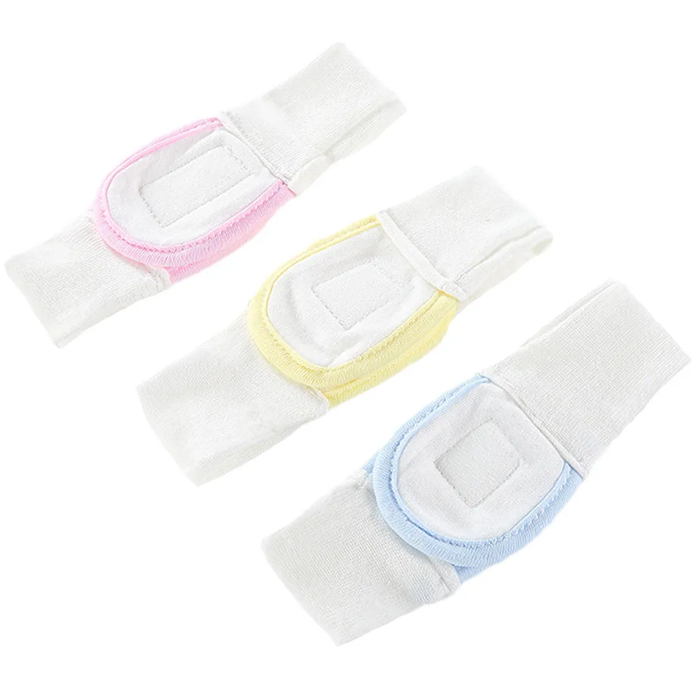 3Pcs Baby Diaper Fixing Tape Adjustable Elastic Cotton Diaper Strips Belts Soft Comfortable Infant Fasteners Blue Yellow Pink