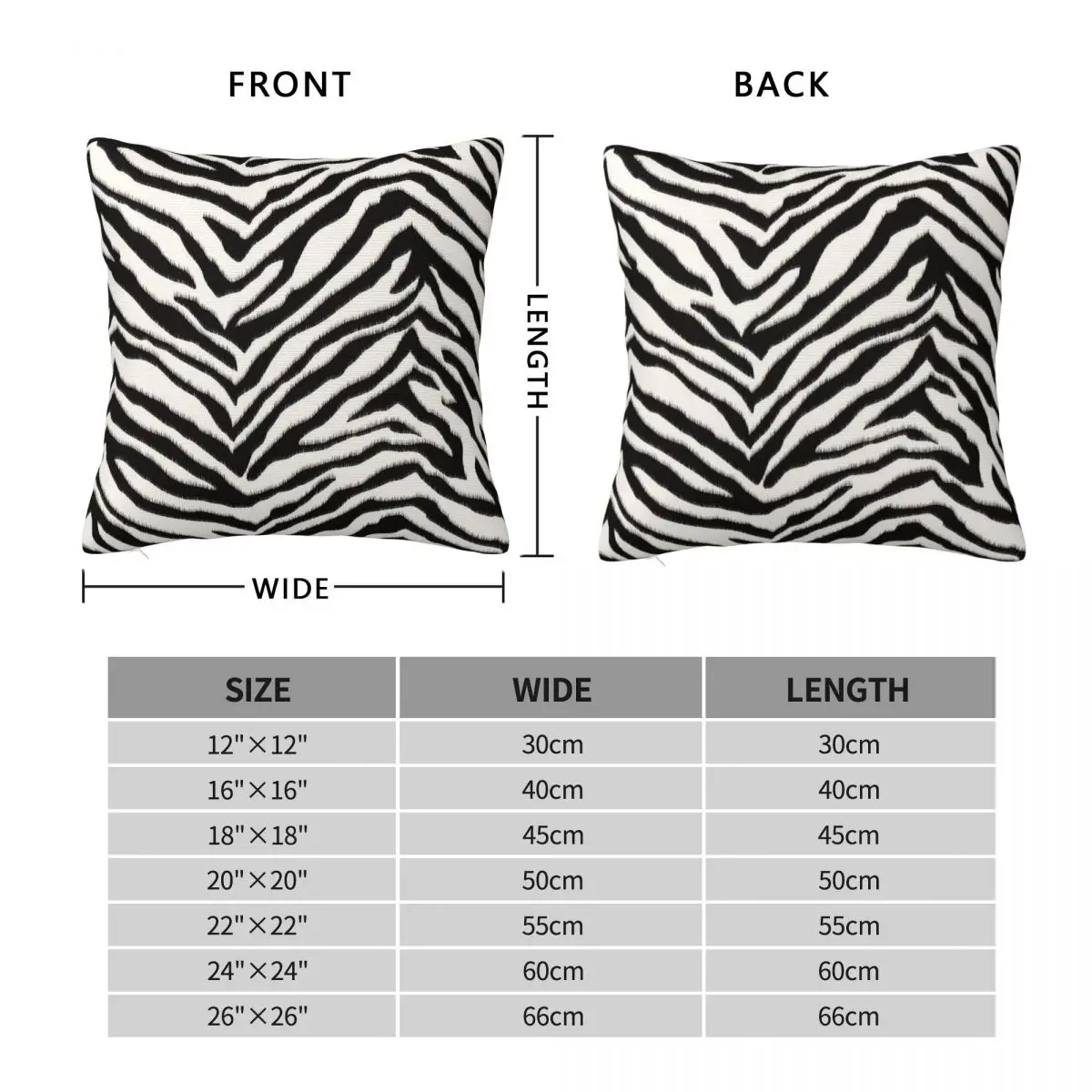 Zebra Faux Hide Square Pillowcase Polyester Linen Velvet Printed Zip Decor Throw Pillow Case Sofa Seater Cushion Cover 18