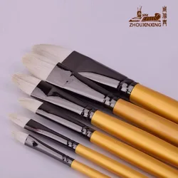 Zhouxinxing Weiß horse haar Gold lange holz stange malerei pinsel 6 stücke set von wasser kreide set pinsel kunst liefert zeichnung materialien