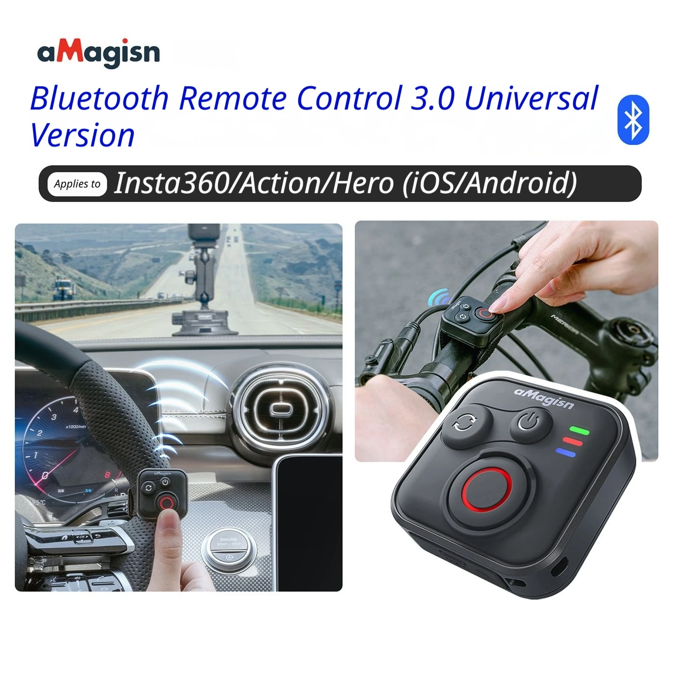 

Беспроводной пульт дистанционного управления aMagisn 50 м для Insta360 GO Ultra/x4 air/x5/x4/ace pro/go 3s/x5/DJI ACTION 6 5 4 3/OSMO 360/для GoPro