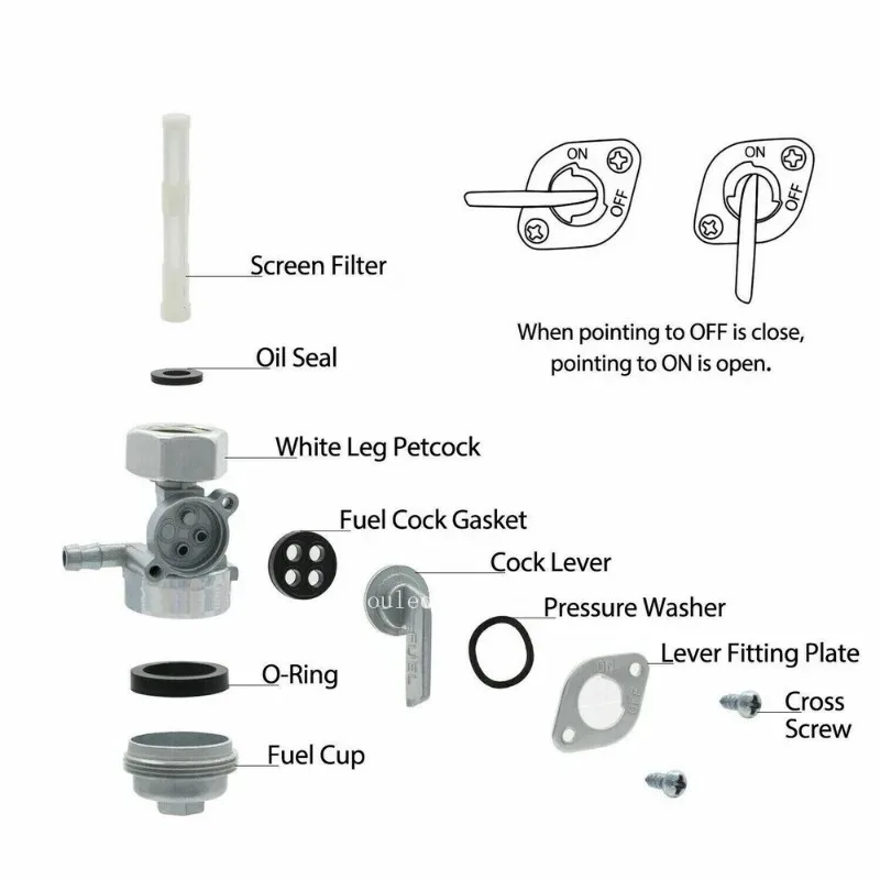For Fuel Valve EM1600 EM1600X 16x1.5 mm 16950-898-633