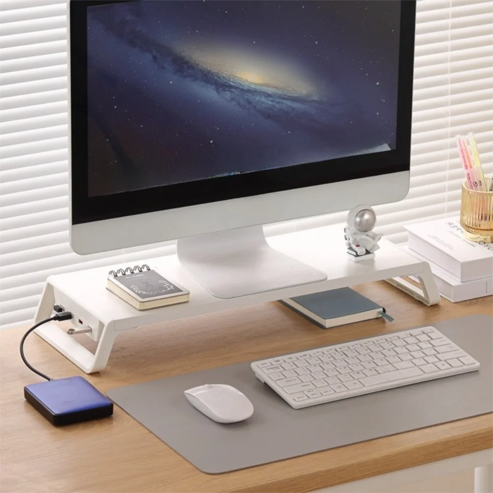 Thick Computer Monitor Stand Pressure-Resistant Ergonomic Laptop Elevated Stand with USB Ports Computer Heightening Rack
