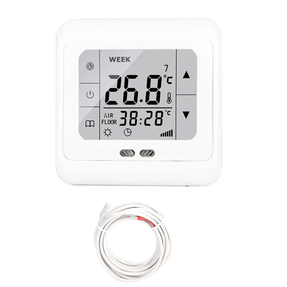 Real time Temperature Display  Dual Temperature Sensor Control  Thermostat Touchscreen Underfloor Heating Room Controller