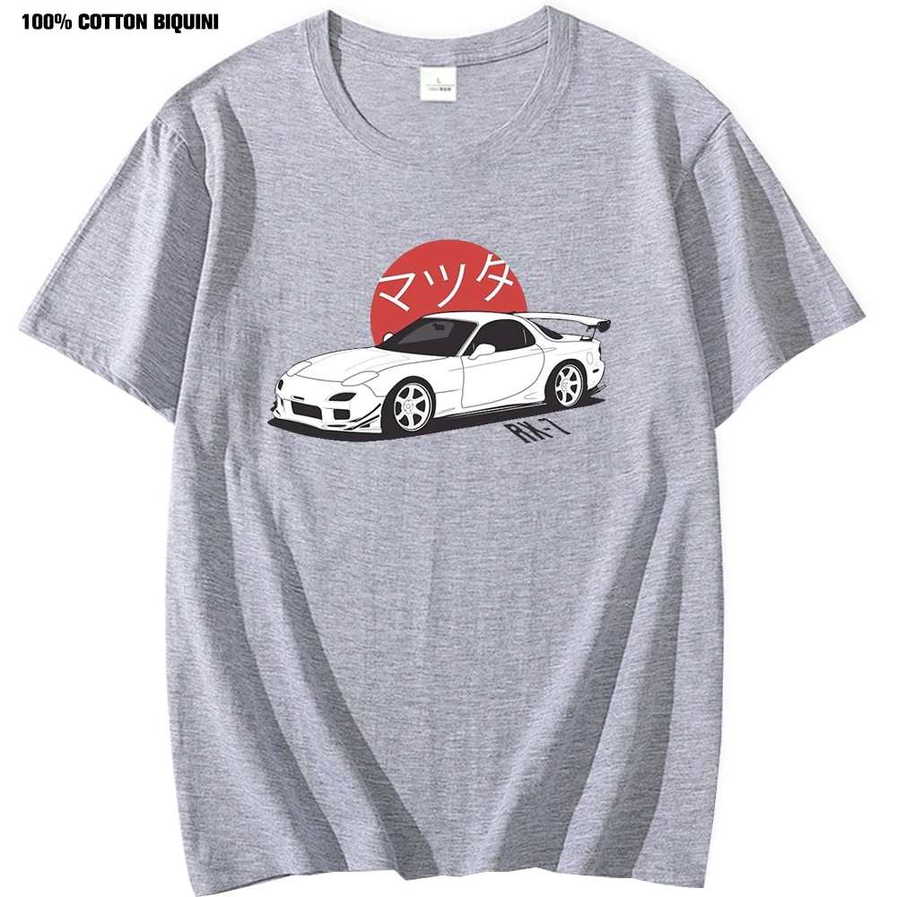 MEN Tshirt Mazda RX7 Printed Short Leeve T Shirts Harajuku Japanese Car Fans Racing Race Tee Shirt JDM Automobile Culture