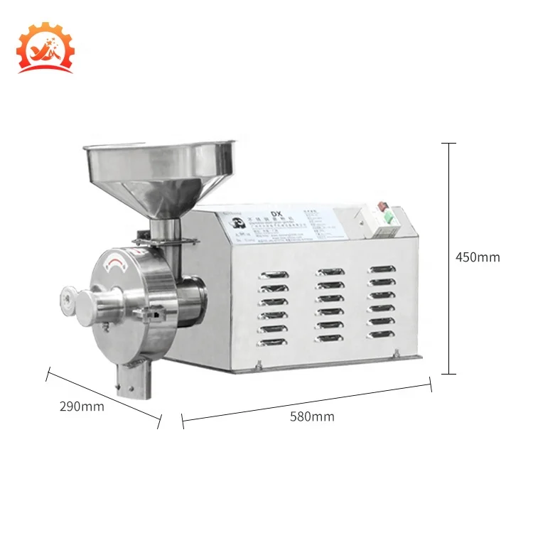 DX-55 Automatic SUS304 3KW Corn Soya Grain Grinder Crushing Machine Maize Flour Milling Machine For Food Powder