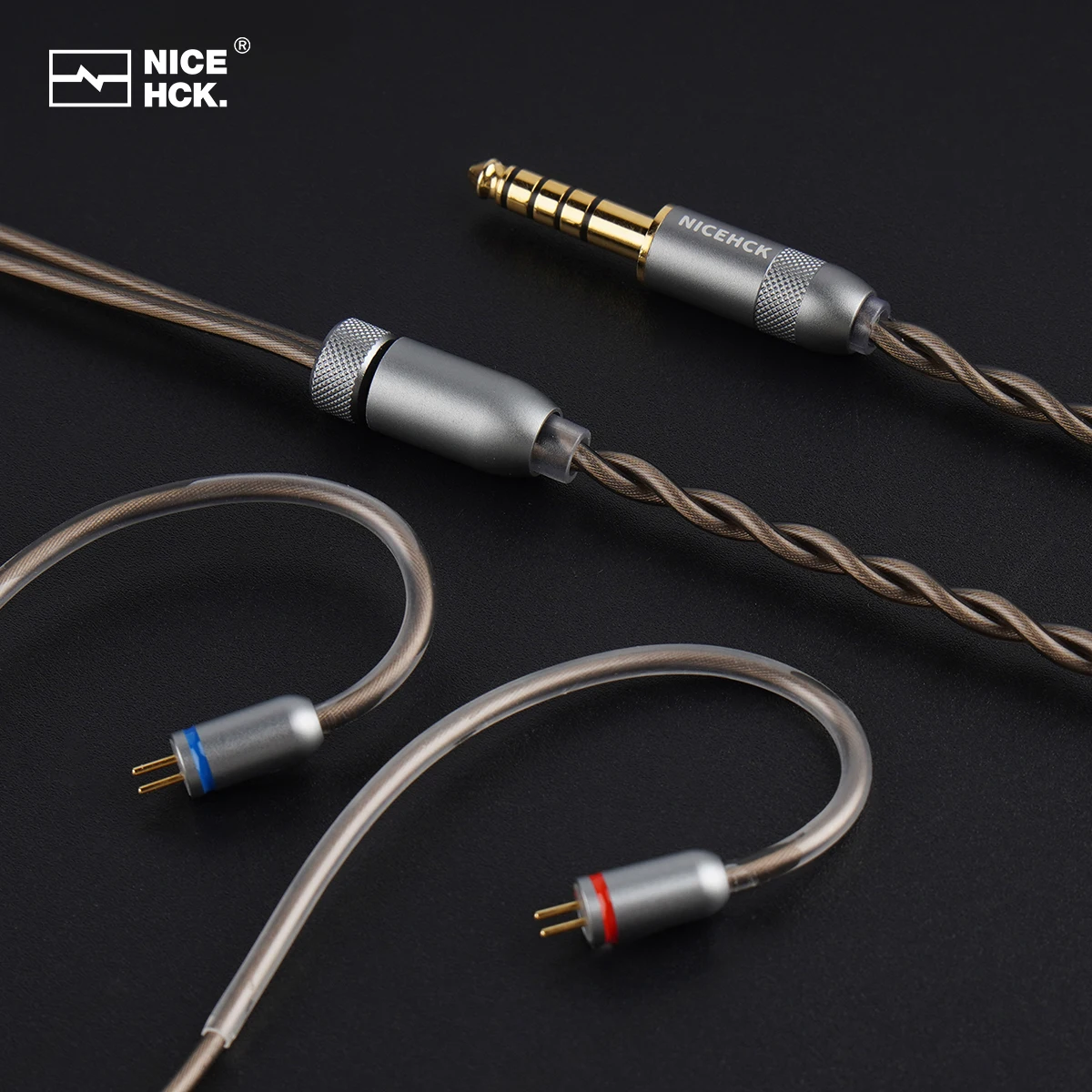 NiceHCK NX8 Original Cable Premium OCC + Silver Plated Mixed Flat 0.78mm 2Pin In-ear Monitor Upgrade Wire for Cantor Performer 8