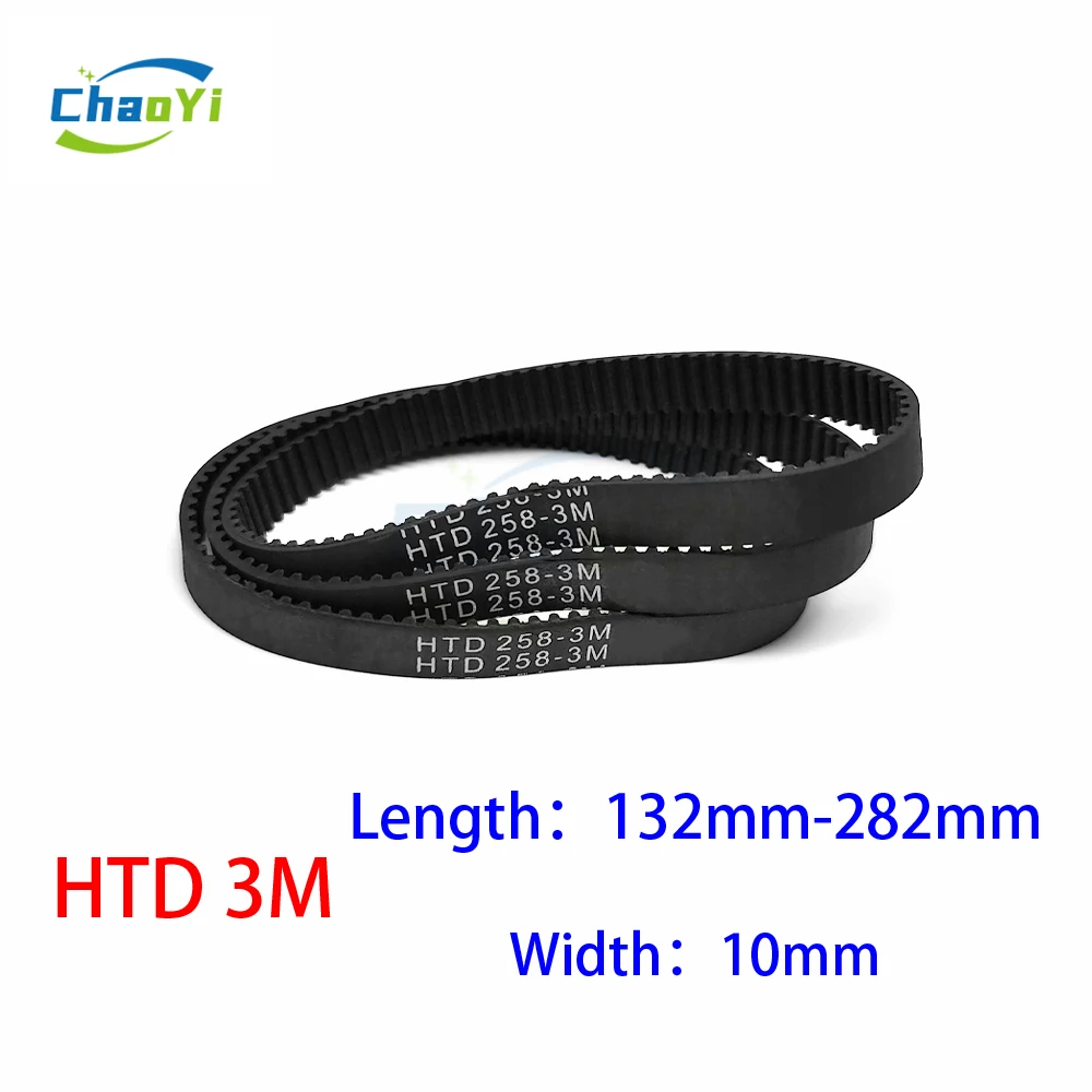 HTD 3M Rubber Timing Belt Length 132 135 138 141 144 147 150 153 156 159 162 165 168 171 174 177 180 183 186 189mm Width 10mm