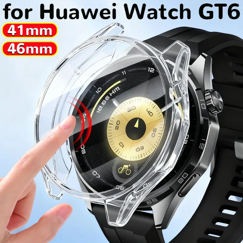 

For Huawei Watch GT6 41MM 46MM Full Coverage Silicone Case Shockproof Soft Clear Screen Protector Cover Frame Protective Shell