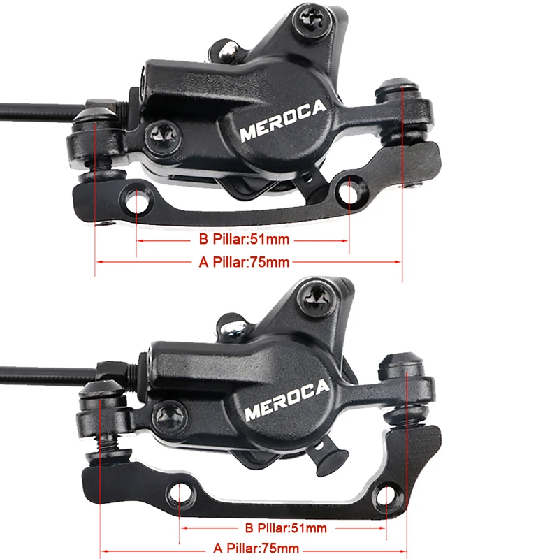 MEROCA Bike Hydraulic Brake Aluminum Alloy Dual-piston Brake Freio Hidraulico Disco De Freio Mtb 160 Mm Frenos Hidraulicos Mtb