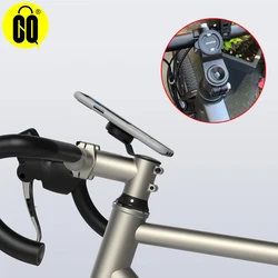 Bike Phone Stem Mount, 28.6mm Aluminum Alloy MTB Handlebar Clamp - Universal Phone Holder for Outdoor Cycling/Enduro（Black）