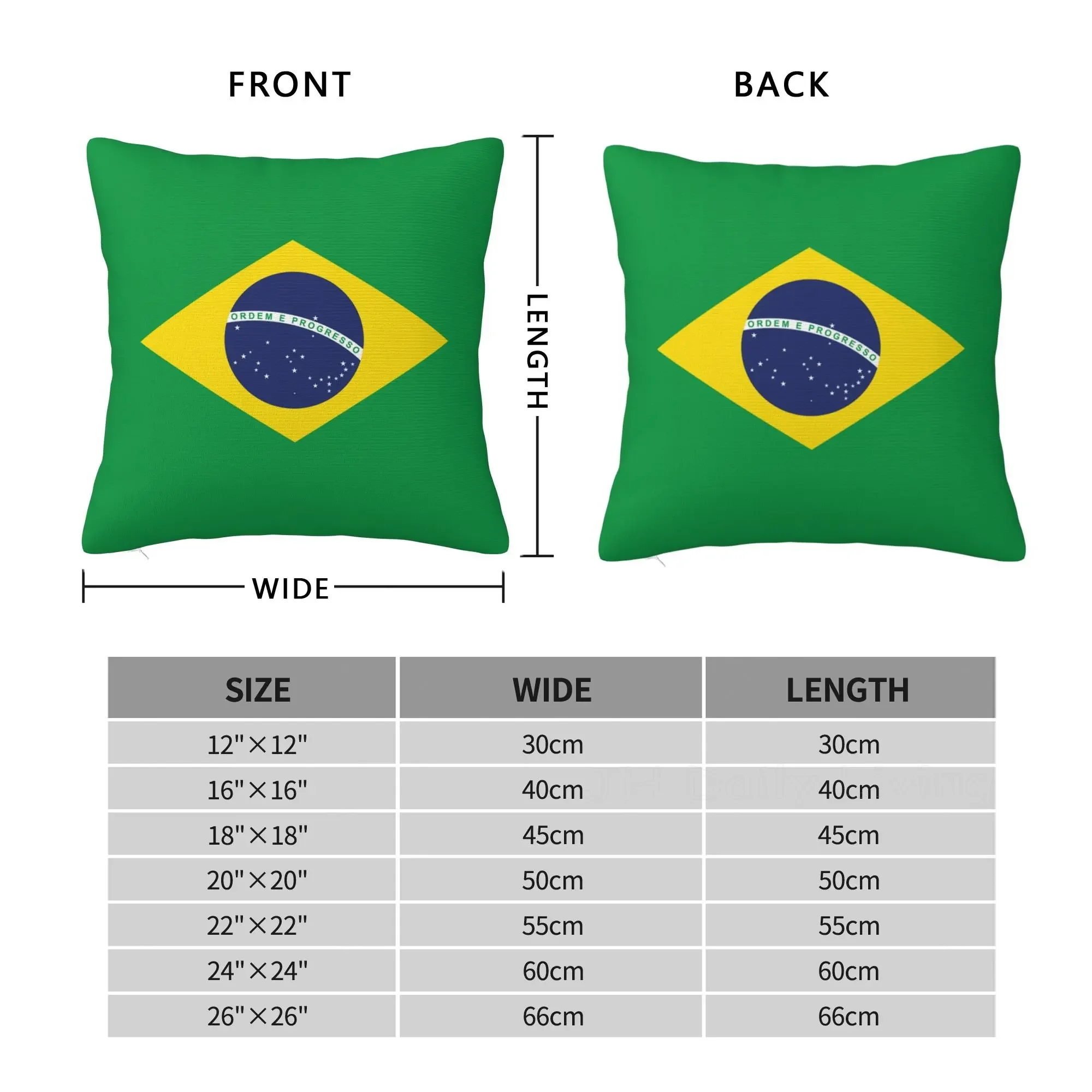 Brazil Br Brasil National Flag Cushion Cover Polyester Decorative Throw Pillowcase for Home Office Car Decor Pillow Case 45x45cm