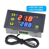 W3230 Digital Temperature Controller 12V 24V 220V Probe Line Thermostat Regulator Thermoregulator Heating Cooling Control Switch