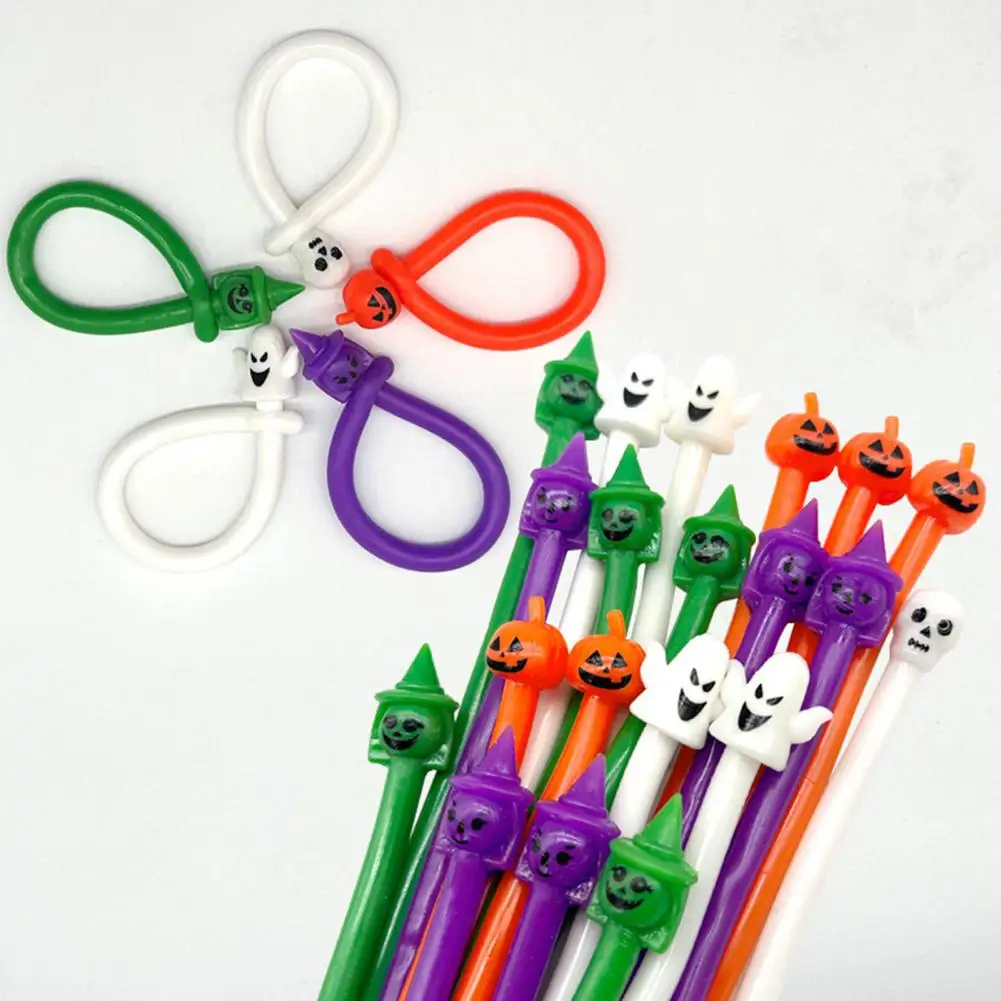 10PCS Halloween Elastische Seil Sensorischen Spielzeug Squeeze Release Angst Für Kinder Kürbis Stretchy Saiten Klassenzimmer Preis Party Gefälligkeiten