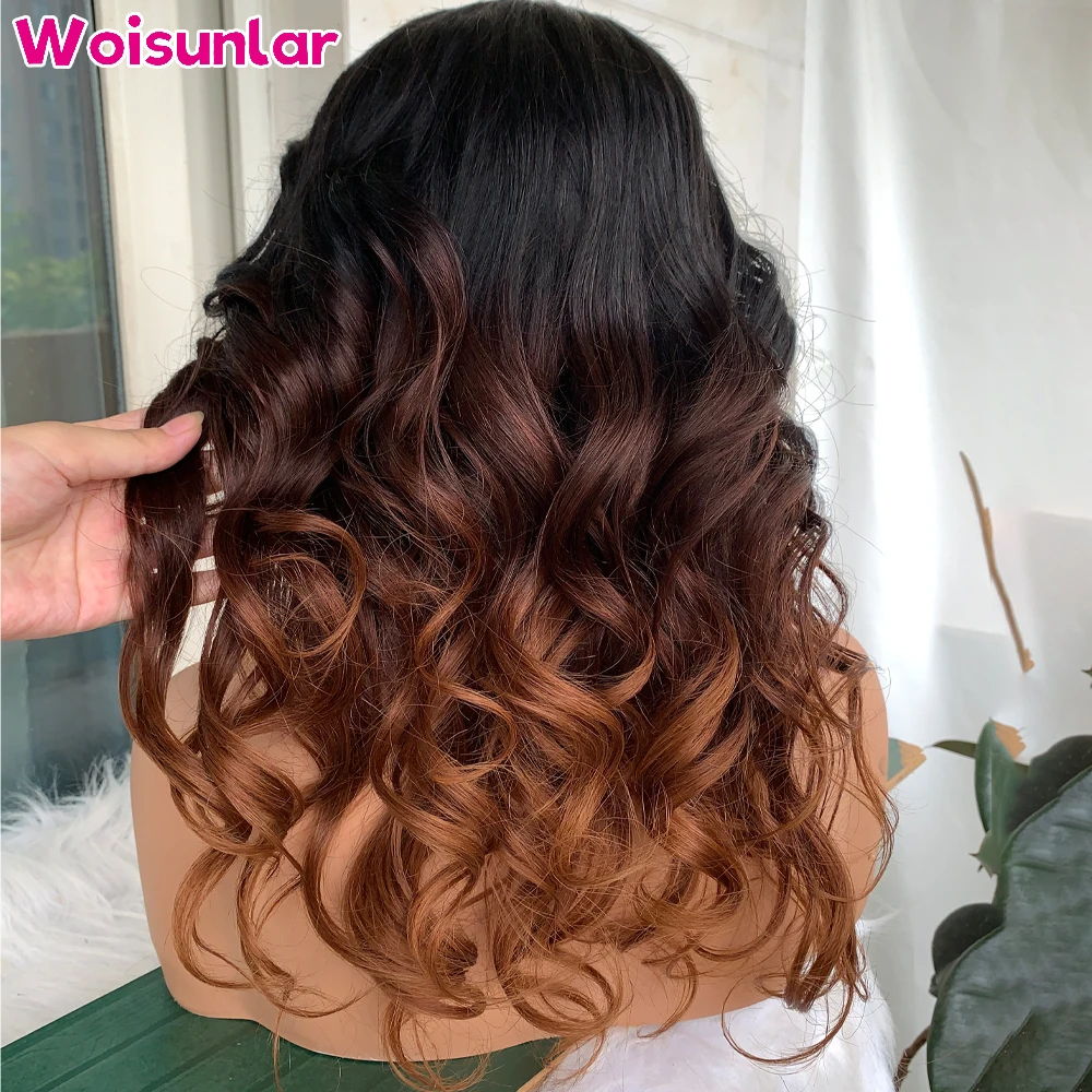 

Ombre Черный Коричневый и Светлый парик из натуральных волос на кружеве спереди объемная волна 34 дюйма 200% Черный женский 13x4 Прозрачные кружевные бразильские волосы