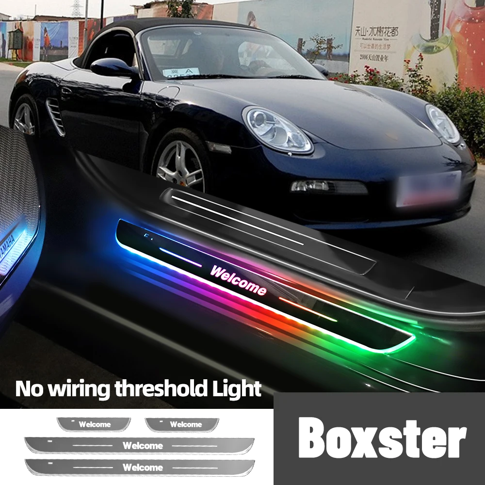 

For Porsche Boxster 986 987 981 982 1996-2022 Car Door Sill Light Customized Logo LED Welcome Threshold Pedal Lamp Accessories