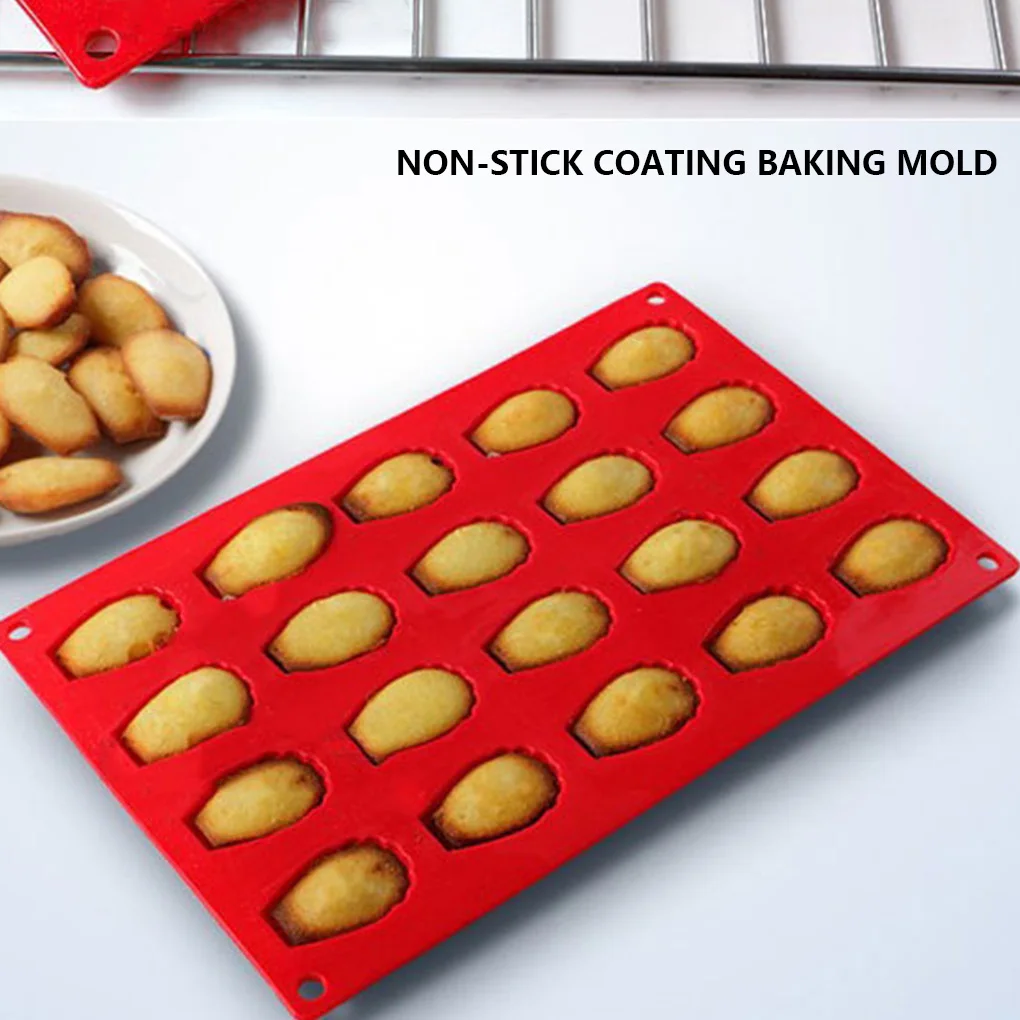 20 Holes Silicone Shell Mold Cake Chocolate Handmade Baking Tools Cookie Madeleine Mould Dispenser for Kitchen