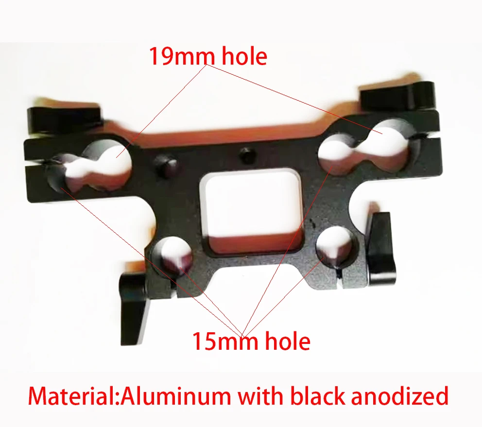 15mm 19mm Rod Adapter Clamp Rail Block fr Light Weight Studio Support Rail Rig, 15mm  to 19mm rod clamp adapter