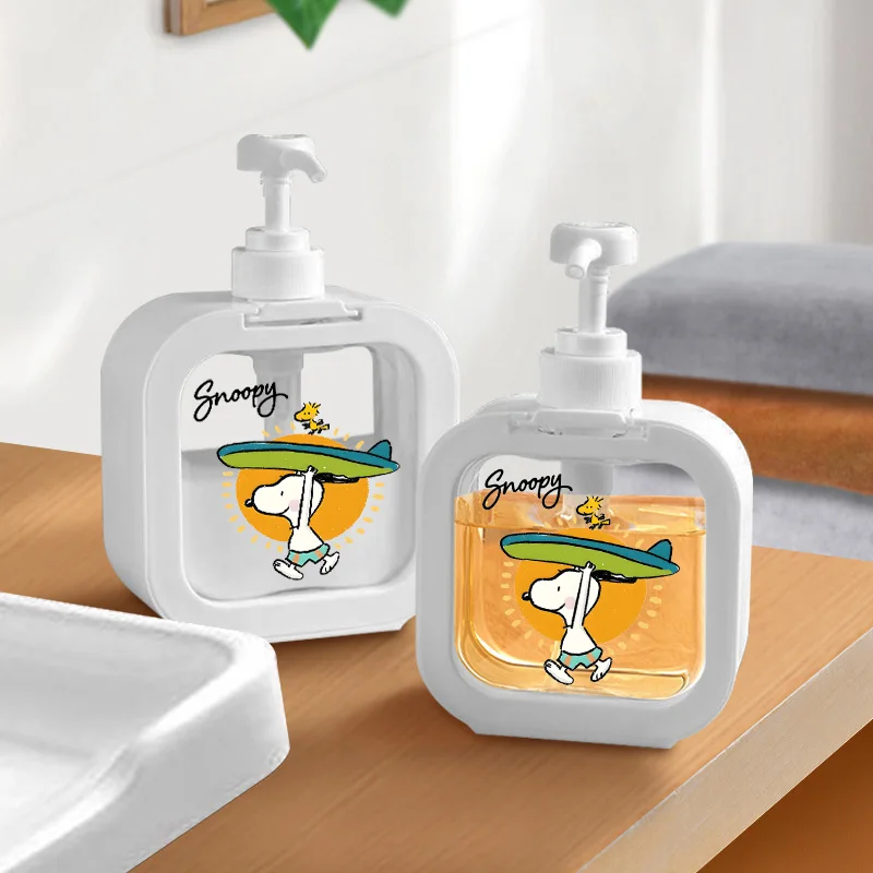 

300 мл милый снупи аниме пустой насос многоразового использования для ванной комнаты шампунь гель для душа бутылка диспенсер кухонная посуда пластиковый контейнер для жидкости