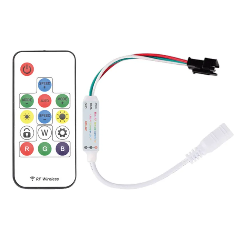 WS2811 WS2812B Led Pixels Strip Light Controller USB/DC MINI 3Keys RF 14/17/21Keys Led Tape Remote Controller DC5-24V