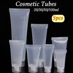 5pcs 20/30/50/100ml Portable Empty Cosmetic Tubes Cream Travel Lotion Cleanser Toothpaste Containers Travel Fill Bottles