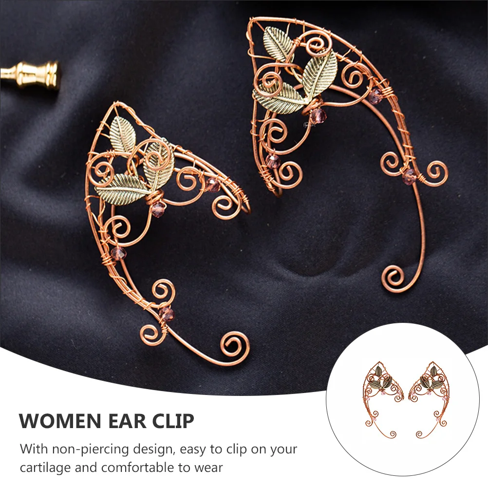 

Ear Decor Elven Ear Cuffs Hollow Aluminum Ear Clip for Women Wedding Party Cosplay Fairy Eardrop Costume Accessories